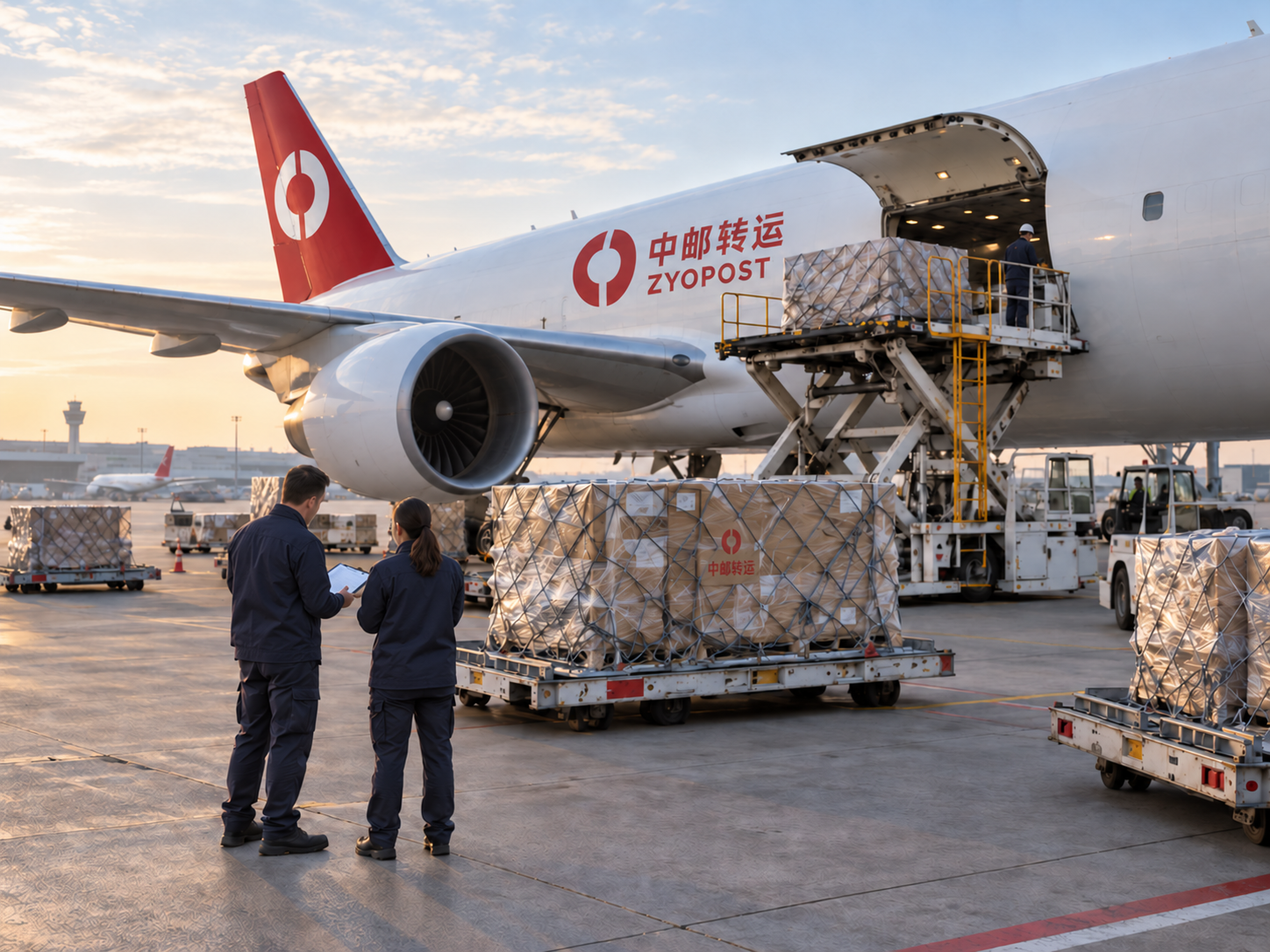 航空货运与地面协作品牌场景示意,不代表自有机队